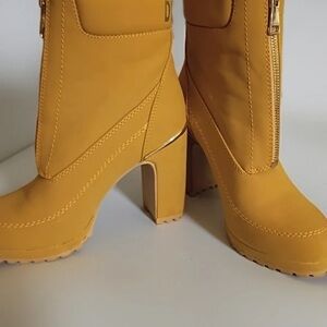 DKNY Yellow Heeled Boots